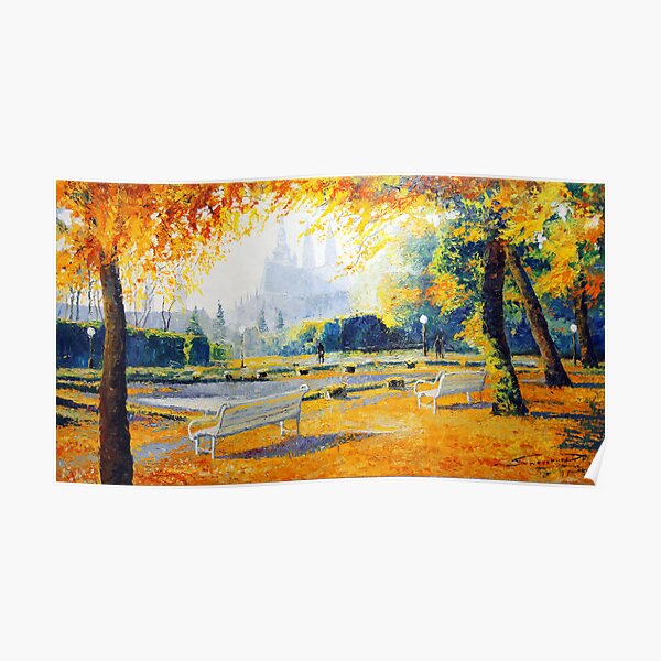 Prague Autumn In The Kralovska Zahrada Poster