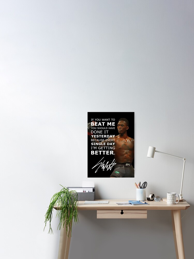 Poster Israel Adesanya Citation Inspirante Par Jel1611 Redbubble