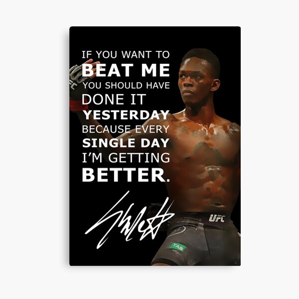 Israel Adesanya Inspirational Quote Canvas Print
