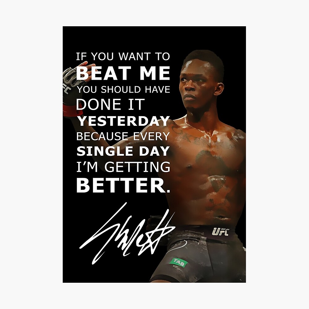 Poster Israel Adesanya Citation Inspirante Par Jel1611 Redbubble