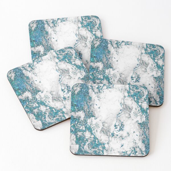 Item preview, Turquoise Blue Glitter Pattern Luxury Marble designed and sold by GlamourChick.