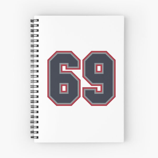 Item preview, 69 Navy Grey Red Sports Number Sixty-Nine designed and sold by HelloFromAja.