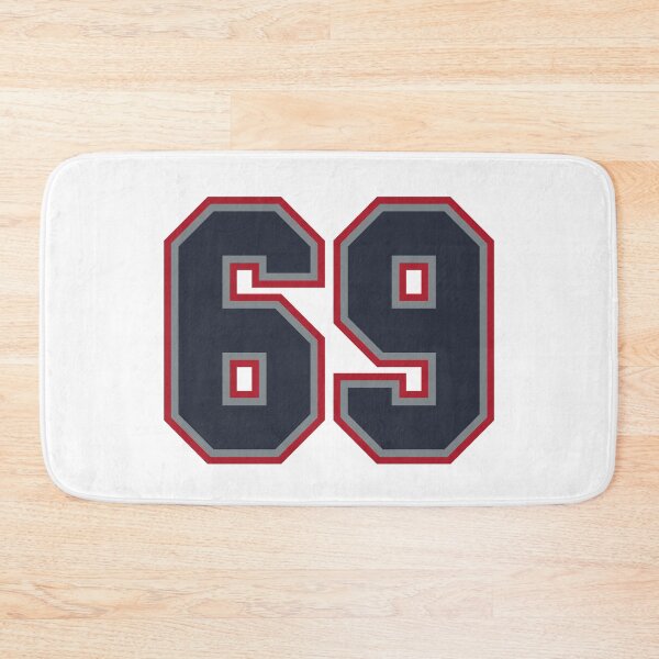 Item preview, 69 Navy Grey Red Sports Number Sixty-Nine designed and sold by HelloFromAja.