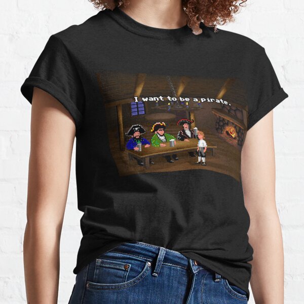 ¡Quiero ser un pirata! (Monkey Island 2) Camiseta clásica