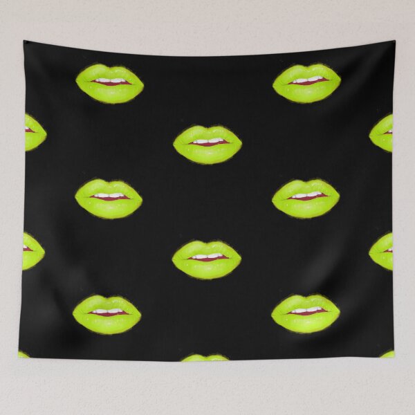 Item preview, Bright Green Realistic Lips Lipstick Painted designed and sold by javes93.