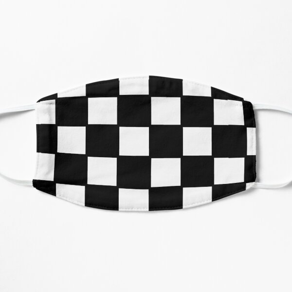 Emo Checkerboard black and white Flat Mask