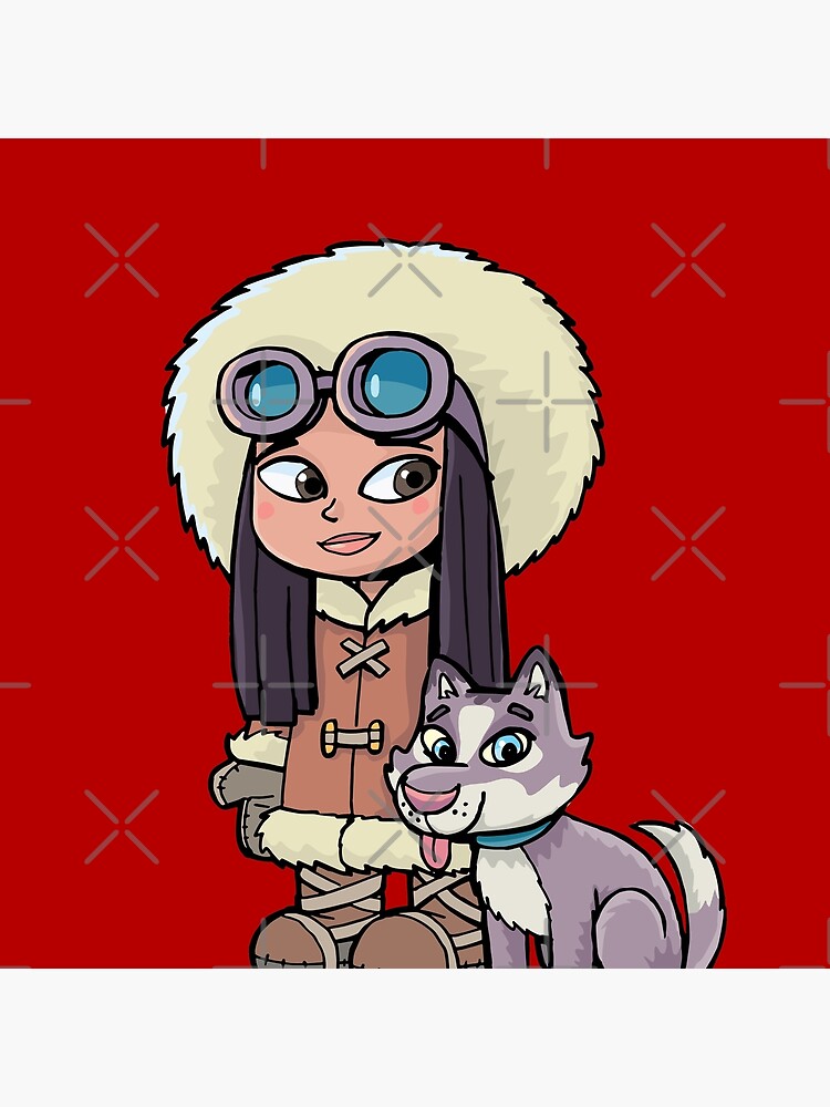 Eskimo girl with a polar dog friend by duxpavlic