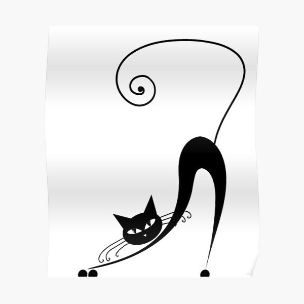 Póster Gato Negro De Dibujos Animados Sexy De Jornecrabbe Redbubble 2498