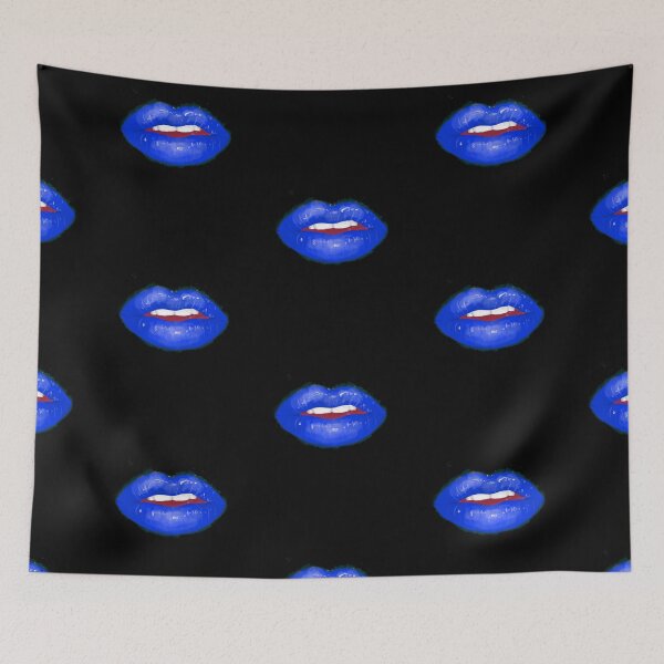 Item preview, Dark Blue Realistic Lips Lipstick Painted designed and sold by javes93.