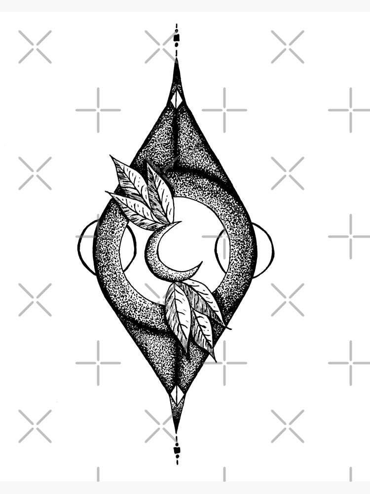 Blackwork Compass Tattoo Design