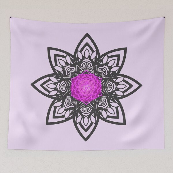 Item preview, Cosmic energy Violet lotus flower mandala healing symbols designed and sold by hausofbutterfly.