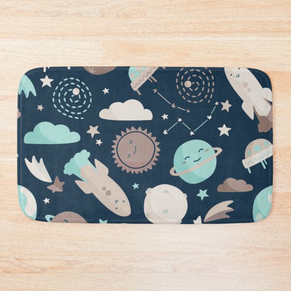 Item preview, Space ships and planets pattern - code blue  designed and sold by Clumsy Prints.