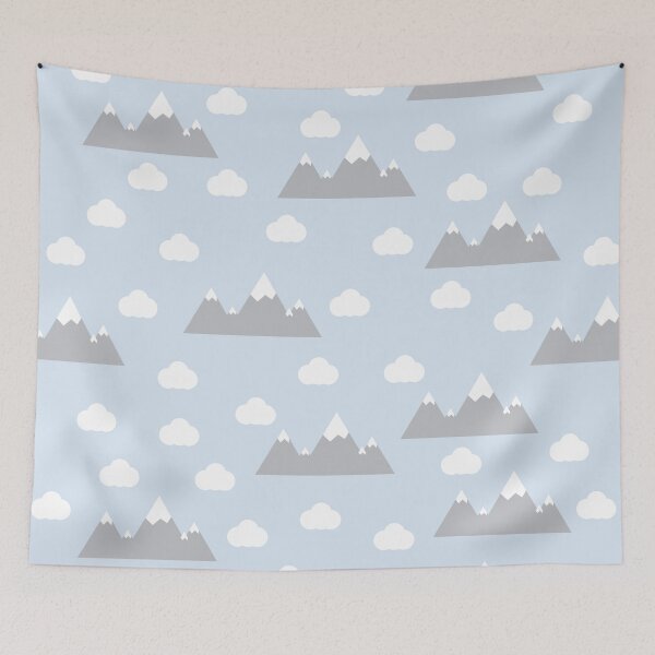 Aperçu de l'œuvre Bleu clair avec des nuages et des montagnes créée et vendue par shadowbright.
