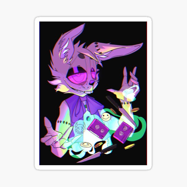 Fnaf Purple Guy Stickers Redbubble - how to get glitchtrap secret character 3 in roblox circus