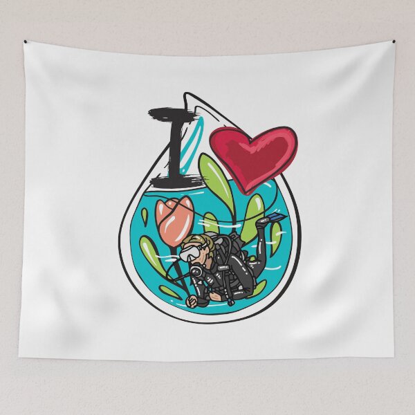 Item preview, I Love Scuba Diving - blue ocean designed and sold by miaoxiang9.