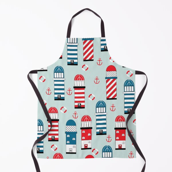 Item preview, Pale Blue with Red and Dark Blue Lighthouses Design designed and sold by shadowbright.