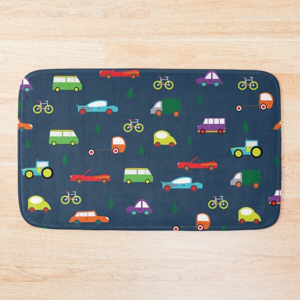 Item preview, Navy Blue with Multicoloured Cars, Bikes and Lorries designed and sold by shadowbright.