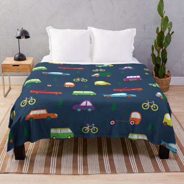 Item preview, Navy Blue with Multicoloured Cars, Bikes and Lorries designed and sold by shadowbright.