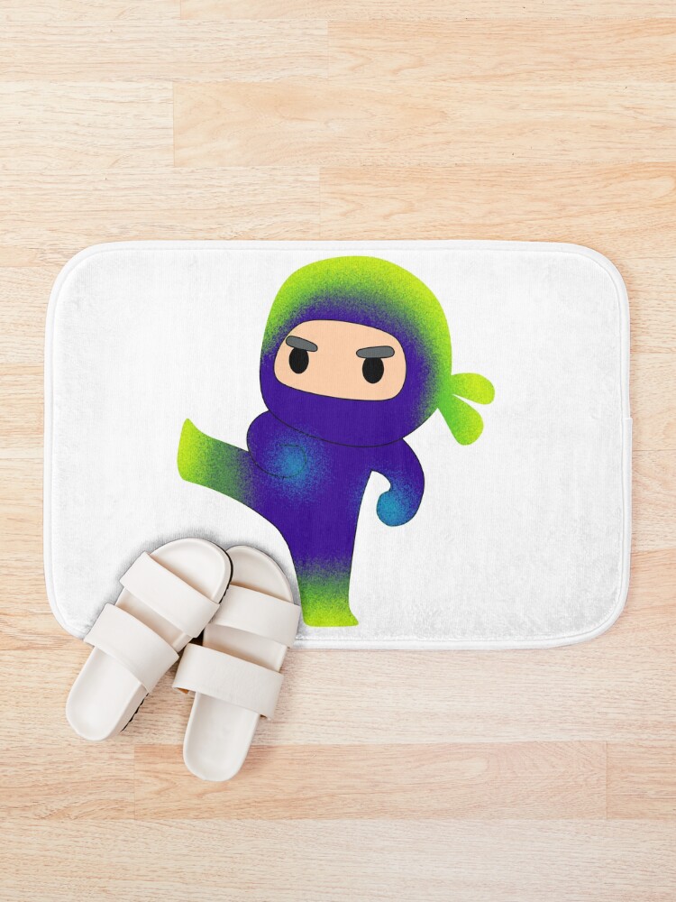 Thumbnail 1 of 6, Bath Mat, ninja version 2 designed and sold by aleajsstuff.