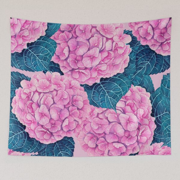 Item preview, Hydrangea watercolor pattern, pink and blue designed and sold by Katerina Mitkova Kirilova.