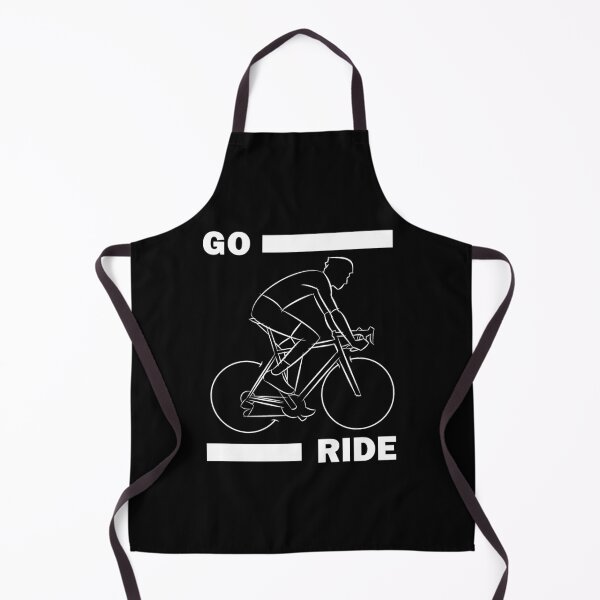 Artikelvorschau, Go Ride Textleiste Cyclist Line Art Logo Weiß entworfen und verkauft von RabeDesigns.