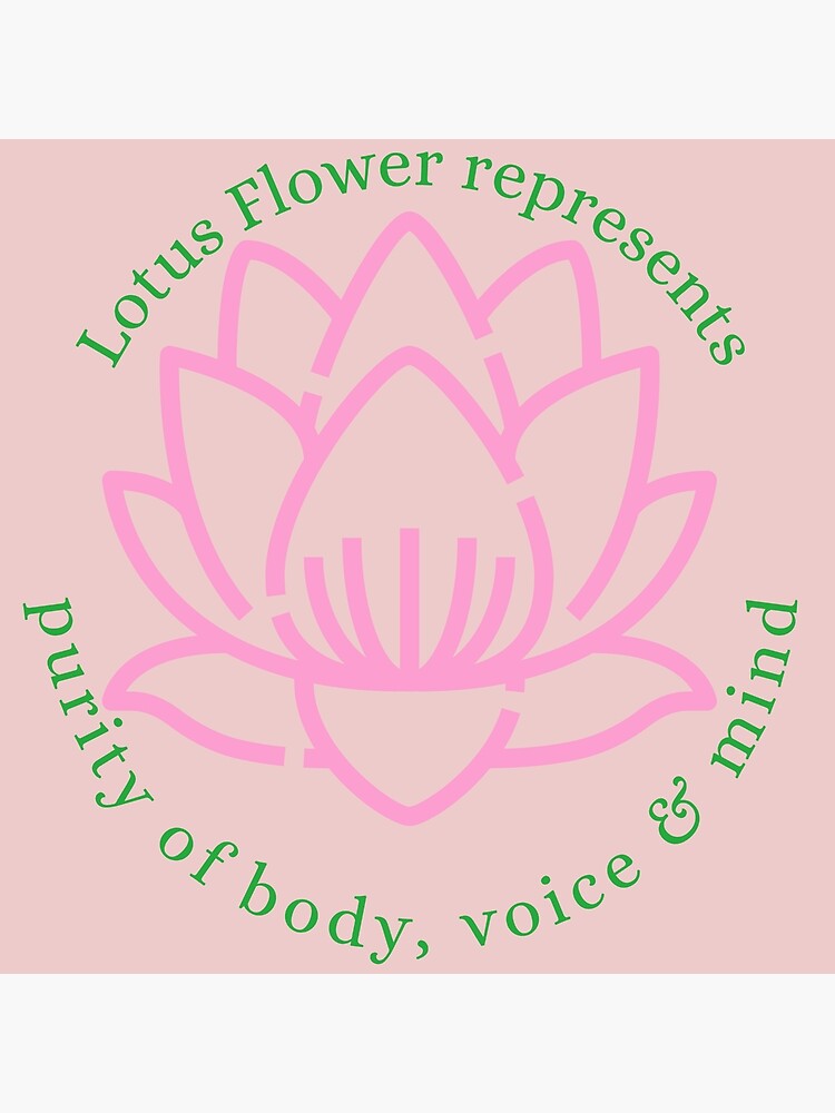 "Lotus Flower represents purity of the body, voice and mind" Poster by