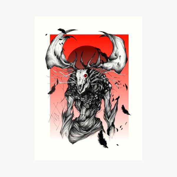 Leshen Fanart By MHMNart From The Witcher 3 Art Print For Sale By   Aps,504x498,small,transparent Pad,600x600,f8f8f8 