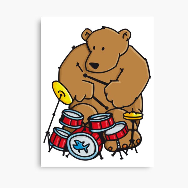 "The bear plays drums" Canvas Print by chrisbears Redbubble
