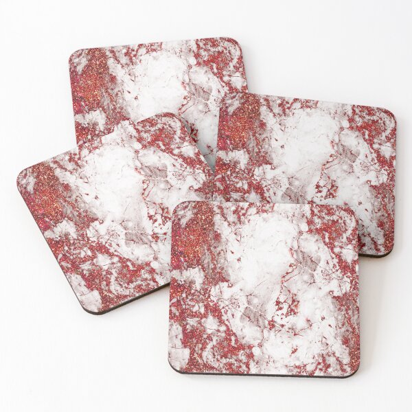 Item preview, Red glitter on white marble designed and sold by GlamourChick.
