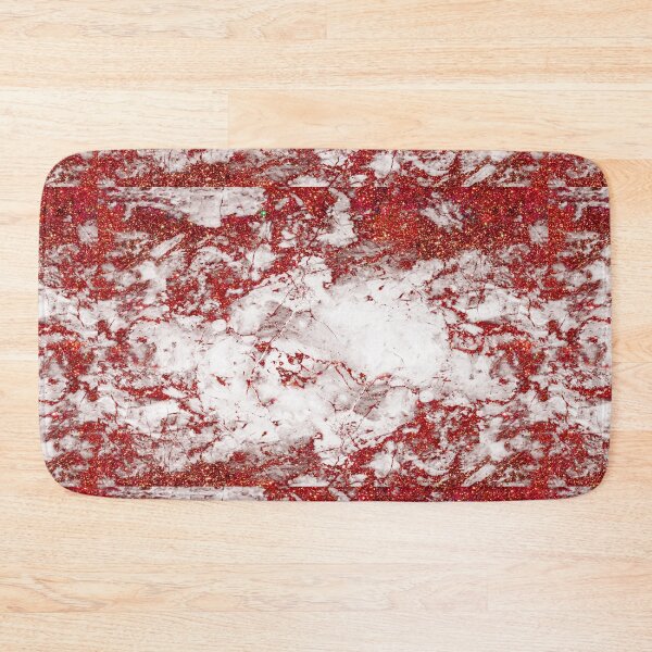 Item preview, Red glitter on white marble designed and sold by GlamourChick.