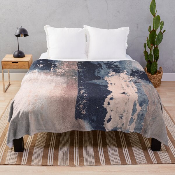 pink and navy duvet