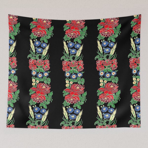 Item preview, Slavic folklore ribbons, black, large pattern designed and sold by Folkiestore.