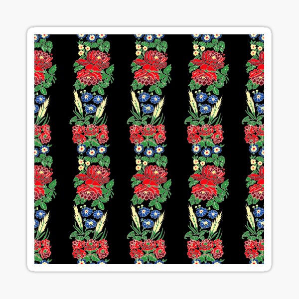 Slavic folklore ribbons, black, large pattern Sticker