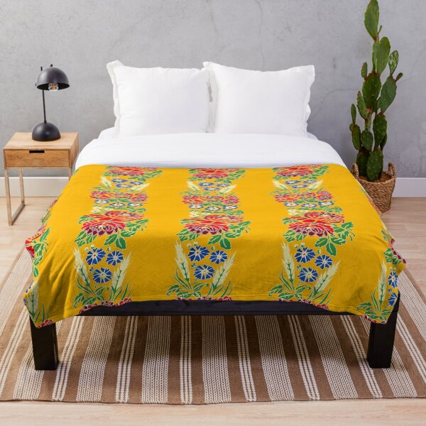 Item preview, Slavic folklore ribbons, yellow, large pattern designed and sold by Folkiestore.