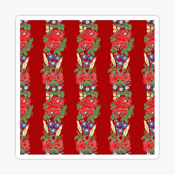 Slavic folklore ribbons, red, large pattern Sticker