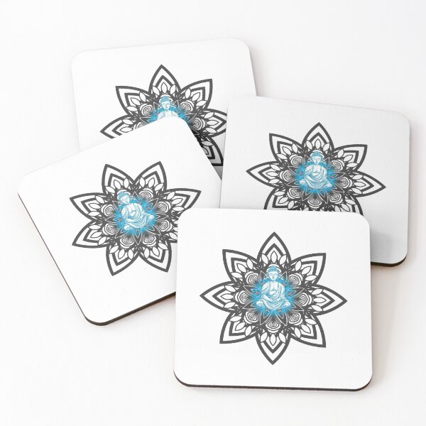 Item preview, Blue cosmic energy Buddha mandala designed and sold by hausofbutterfly.
