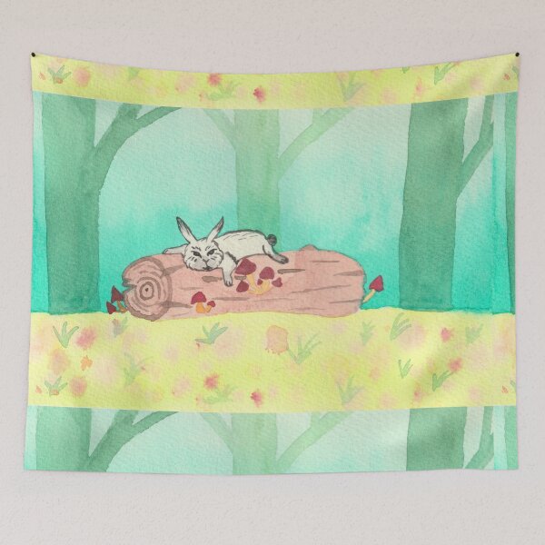 Item preview, resting bunny in the forest designed and sold by Sonderblume.