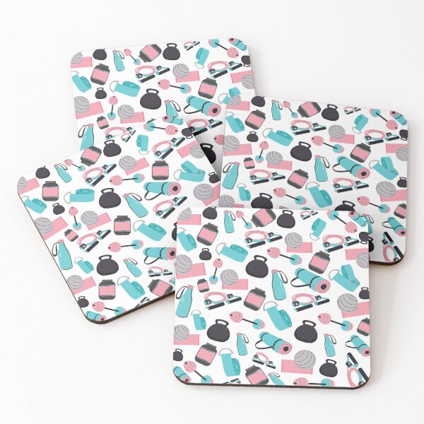 Item preview, Pink and Blue Gym Kettlebell Pattern  designed and sold by Marguerite Faure.