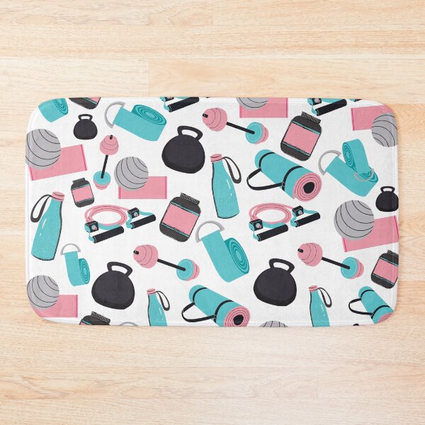 Item preview, Pink and Blue Gym Kettlebell Pattern  designed and sold by Marguerite Faure.