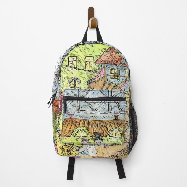 Item preview, Cheerful cat at the window. Autumn city. Bright illustration. colored pencils and ink. designed and sold by Yovin11.