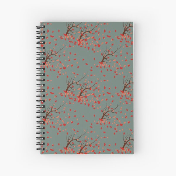 Item preview, autumn trees with falling red leaves designed and sold by rysunki-malunki.