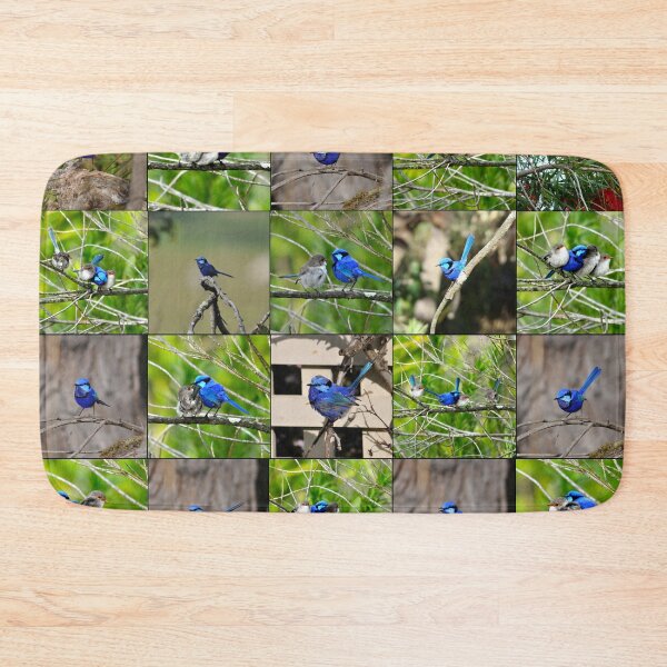 Item preview, Blue Wren Collage designed and sold by Rainbow Farm Photography.