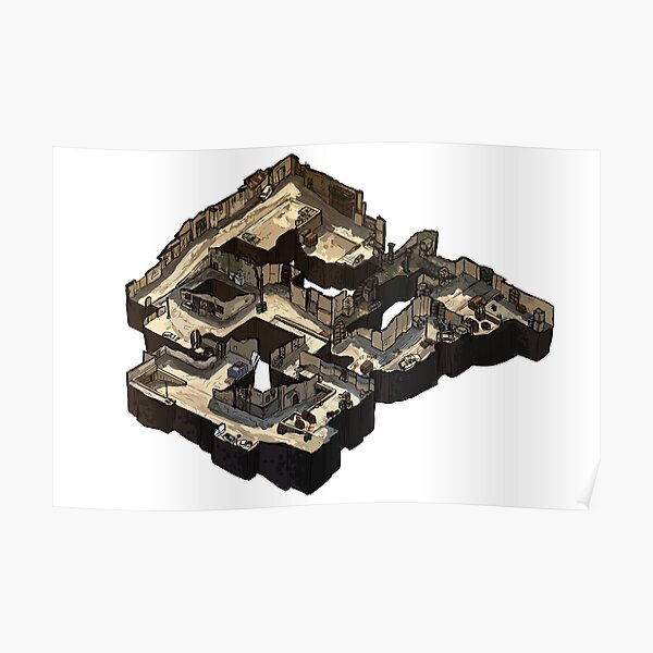 Dust 2 Isometric CSGO Map Poster Poster