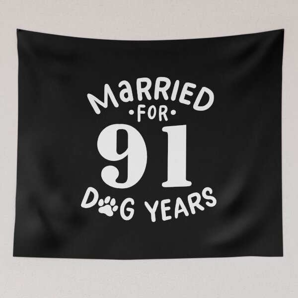 Item preview, 13th Wedding Anniversary, Married For 91 Dog Years designed and sold by haselshirt.