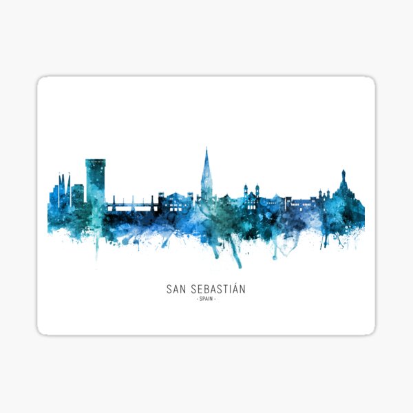 Vista previa del artículo con la obra «San Sebastian Spain Skyline», diseñado y vendido por ArtPrints.