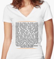 Trainspotting speech Women's Fitted V-Neck T-Shirt
