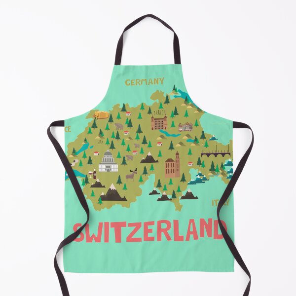 Item preview, Switzerland illustrated map designed and sold by Trio's Stuff.