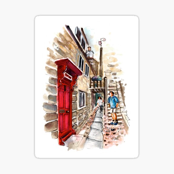 Street In Robin Hoods Bay 01 Sticker