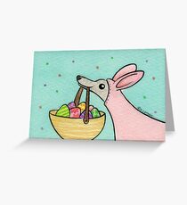 Greyhound Easter Bunny Greeting Card