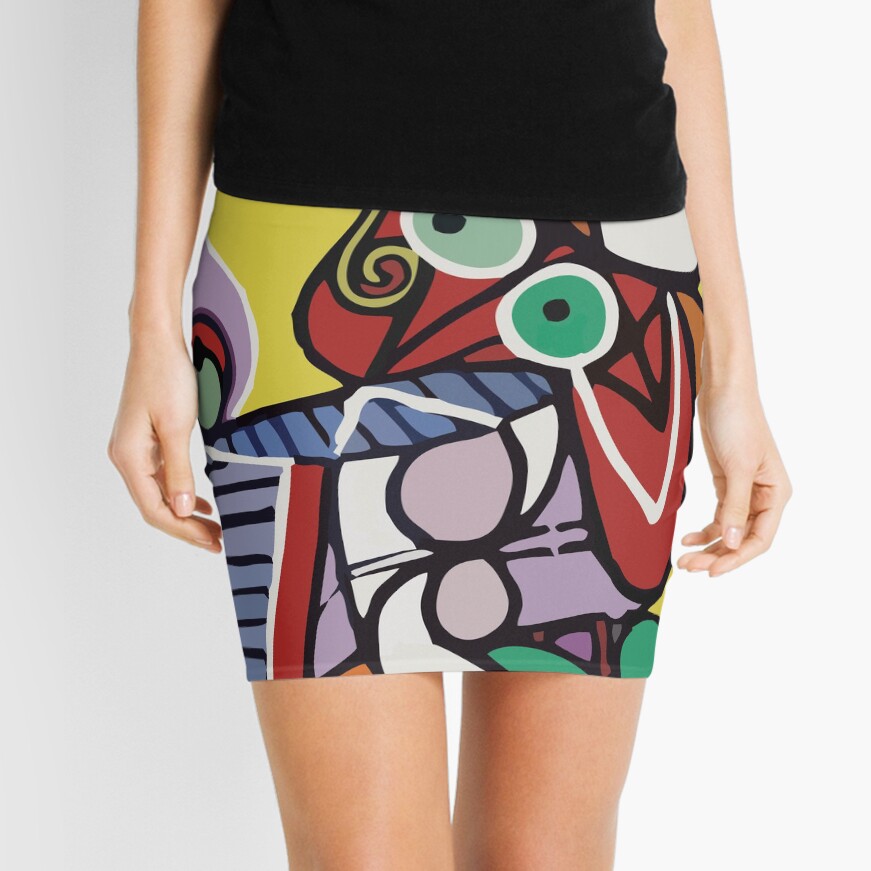 Abstract Art VectorArt Mini Skirt